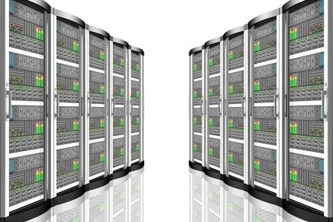 Server computer data - 3D illustration. Stock Illustration