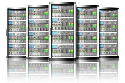 Server computer data - 3D illustration. Stock Illustration