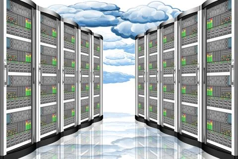 Server computer data - 3D illustration. Stock Illustration