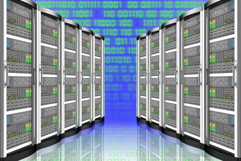 Server computer data - 3D illustration. Иллюстрация