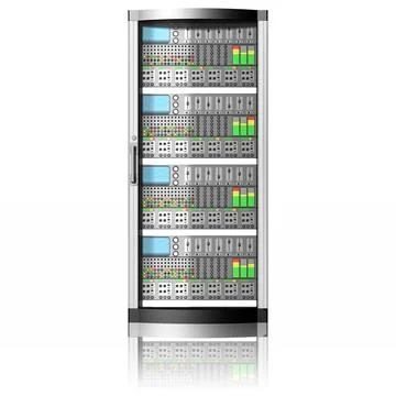 Server computer data - 3D illustration. Illustrazione stock