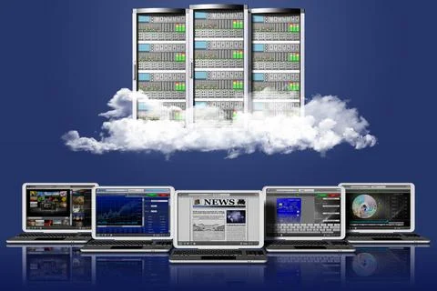 Server computer data - 3D illustration. イラスト素材