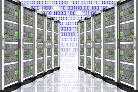 Server computer data - 3D illustration. Illustrazione stock