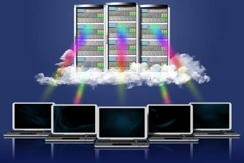 Server computer data - 3D illustration. Stockillustratie