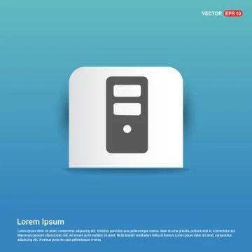 Server computer icon  - Blue Sticker button Stock Illustration