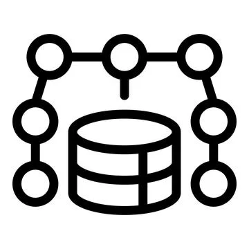 Server computer icon, outline style Stock Illustration