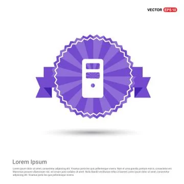 Server computer icon  - Purple Ribbon banner Illustrazione stock