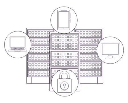 Server with computer Stock-Illustration