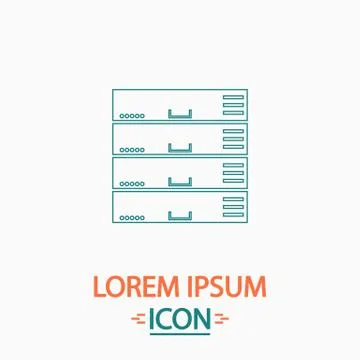 Server computer symbol Stock Illustration
