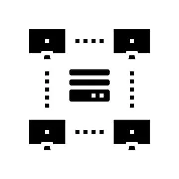 Server computers glyph icon vector illustration Stock Illustration
