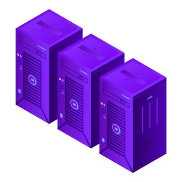 Server computers icon, isometric style Stock Illustration