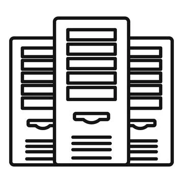 Server computers icon, outline style Stock Illustration