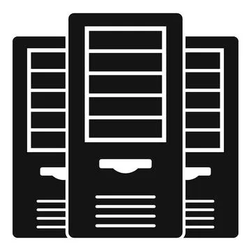 Server computers icon, simple style Stock Illustration