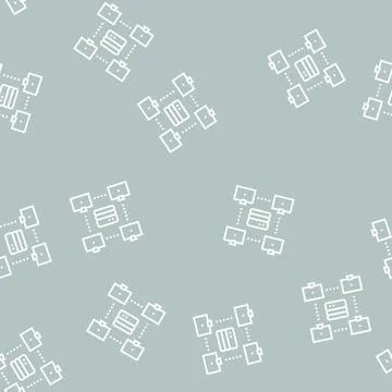 Server computers line seamless pattern イラスト素材