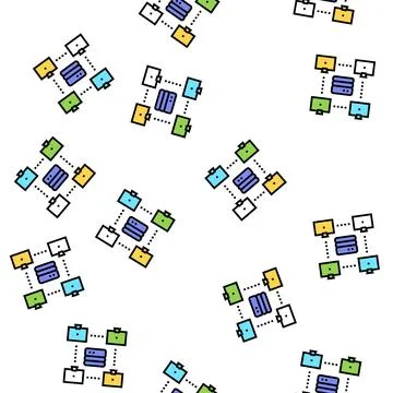Server computers vector seamless pattern Stock Illustration