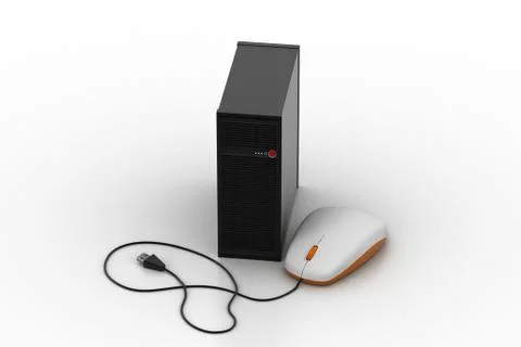 Server connect with computer mouse Free Stock Illustration