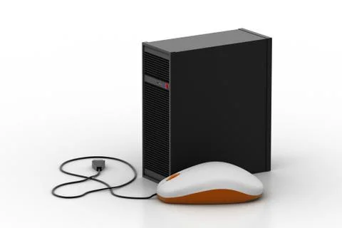 Server connect with computer mouse Illustrazione stock gratuita