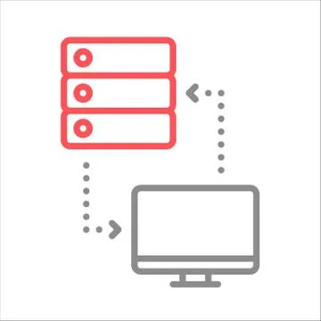 Server, connect. Home office. Vector icon. Stock Illustration