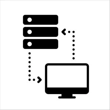 Server, connect. Home office. Vector icon. Stock Illustration