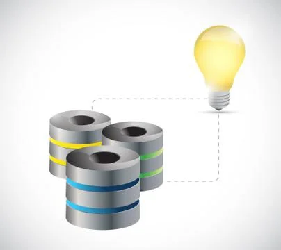 Server connection. light bulb idea electronic Stock Illustration