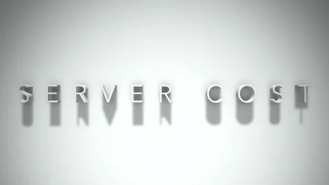 Server cost 3D title animation with shadows on a white background Stock Footage 297272084