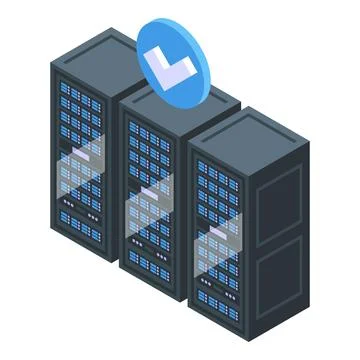 Server data application icon isometric vector. Control form Stock Illustration