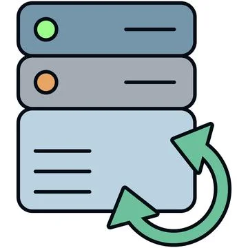 Server Data Backup And Database Recovery Sync Illustrazione stock