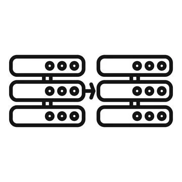 Server data backup icon outline vector. Cloud storage 스톡 일러스트