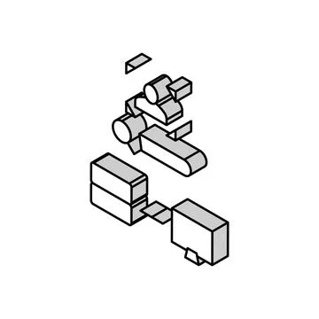 Server data base for storage face, online face id app isometric icon vector Stock Illustration