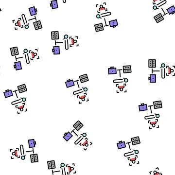 Server data base for storage face, online face id app vector seamless pattern Stock Illustration