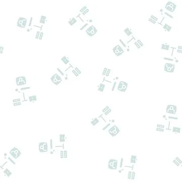 Server data base for storage face, online face id app glyph seamless pattern Stock Illustration