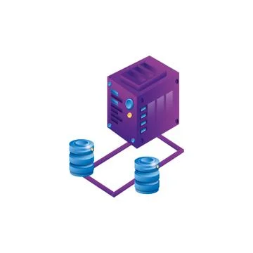 Server data center with disks servers Stock Illustration