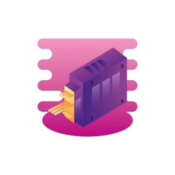 Server data center with documents files Illustrazione stock