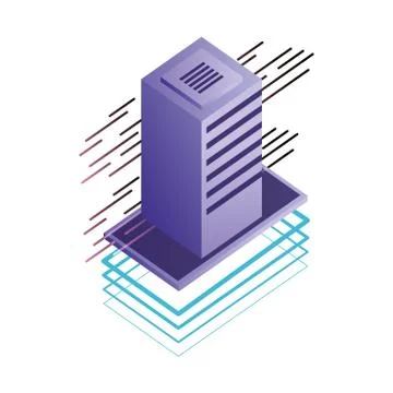 Server data center isometric icon 库存插图