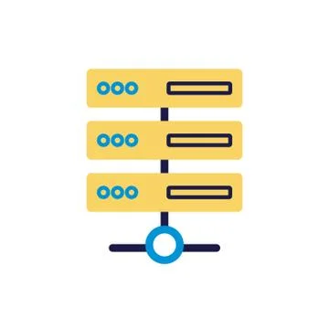 Server data center lineal color style icon Illustrazione stock