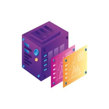 Server data center with statistics webpage templates Stock-Illustration