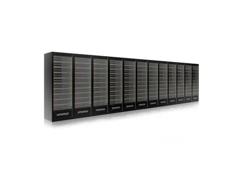 Server data center for virtual hosting services. 3D render. Stock Illustration
