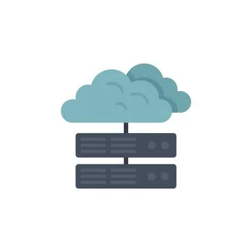 Server data cloud icon flat isolated Illustrazione stock