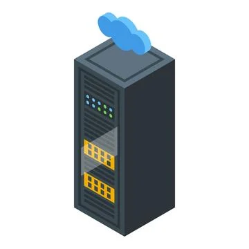 Server data cloud icon isometric vector. Cyber device 스톡 일러스트