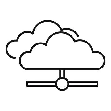 Server data cloud icon, outline style Stock Illustration