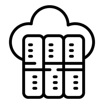 Server data cloud icon, outline style Illustrazione stock