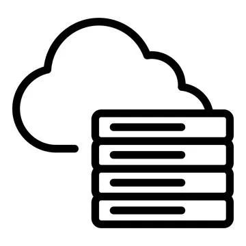 Server data cloud icon outline vector. Memory gb Stock Illustration
