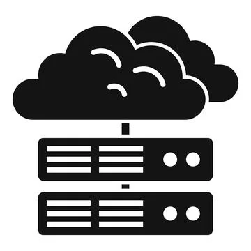 Server data cloud icon, simple style Illustrazione stock