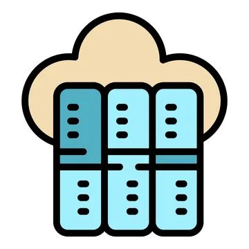 Server data cloud icon vector flat 스톡 일러스트
