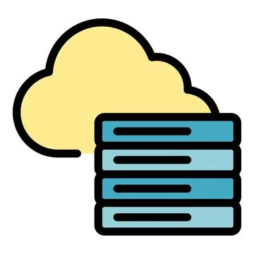 Server data cloud icon vector flat Illustrazione stock