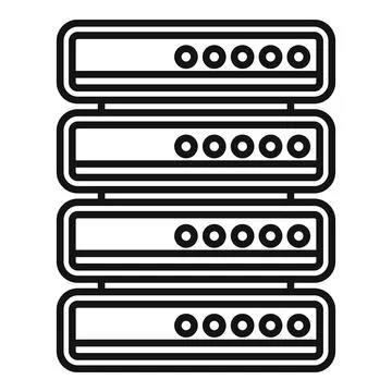 Server data equipment icon outline vector. Computer storage Stock Illustration