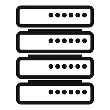 Server data equipment icon simple vector. Computer storage Stock Illustration