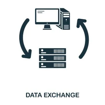 Server Data Exchange icon. Line style icon design. UI. Illustration of server Stock Illustration
