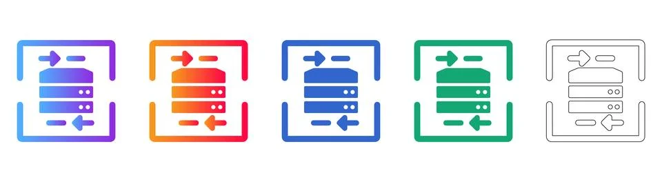 Server Data Exchange Icon Set イラスト素材