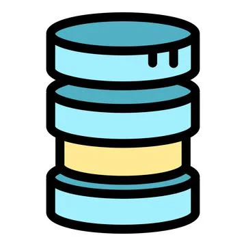 Server data icon color outline vector Stock Illustration